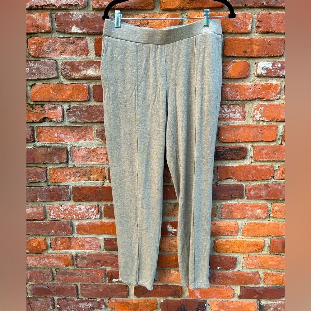 J. Jill Pure Jill Tranquility Fleece Pants Tan Size M Soft Fleece Lined Pull On